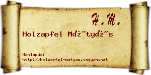 Holzapfel Mátyás névjegykártya