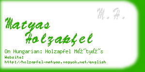 matyas holzapfel business card